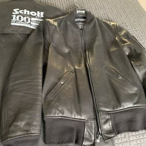 Schott Pebble Cowhide MA-1 Leather Bomber Jacket